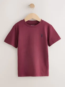 Next - T-shirt brodé Manches courtes Stag 4 Pack (3-16ans) Rouge bordeaux/blanc Best