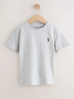 Next - T-shirt brodé Manches courtes Stag 4 Pack (3-16ans) Rouge bordeaux/blanc Best