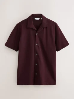 Next Rouge bordeaux/bleu marine/vert olive - Lot 3 chemises manches courtes en piqué Best