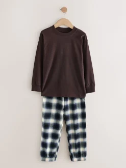 Next Rouge bordeaux/marron - Lot de 3 pyjamas tissés à carreaux (3-16ans) New