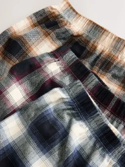 Next Rouge bordeaux/marron - Lot de 3 pyjamas tissés à carreaux (3-16ans) New