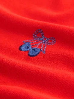 Next - Pull col rond riche en coton au toucher doux Rouge cerise Clearance