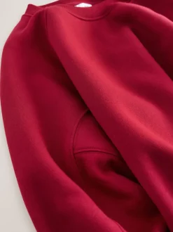 Next Rouge cerise - Sweat-shirt épais décontracté à col rond Outlet