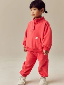 Next - Sweat-shirt à col zippé (3mois-7ans) Rouge corail Discount