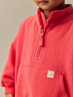 Next - Sweat-shirt à col zippé (3mois-7ans) Rouge corail Discount