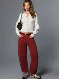 Next Rouge de brique - Jean barrel double poche Hot