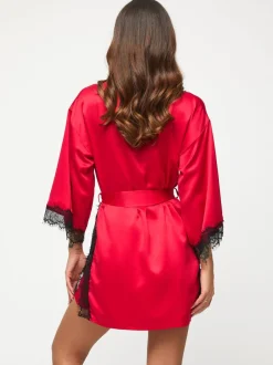 Ann Summers Rouge foncé - Satin Robe de chambre Cherryann Peignoirs Best