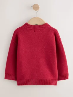 Next Rouge graphique chien - Pull de Noël familial assorti (3mois à7ans) Outlet