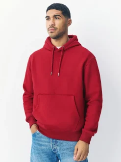 Next - Ajustement régulier - Sweat-shirt à capuche en jersey riche en coton épais Rouge profond Discount