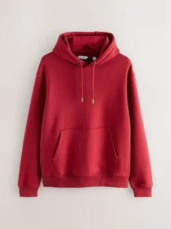 Next - Ajustement régulier - Sweat-shirt à capuche en jersey riche en coton épais Rouge profond Discount