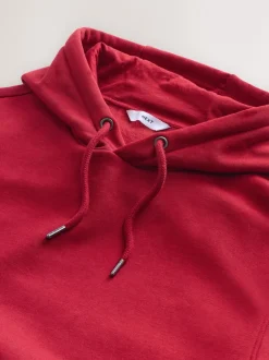 Next - Ajustement régulier - Sweat-shirt à capuche en jersey riche en coton épais Rouge profond Discount