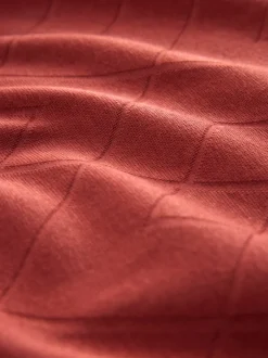 Next - Ajustement régulier - Polo habillé en jacquard Rouge rouille Sale