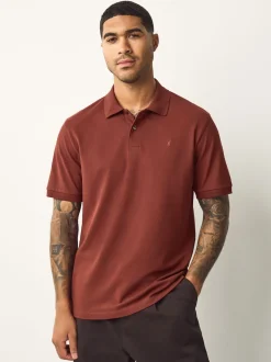 Next - Ajustement régulier - Polo Manches courtes Pique Rouge rouille