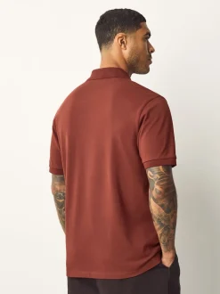 Next - Ajustement régulier - Polo Manches courtes Pique Rouge rouille