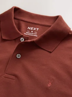 Next - Ajustement régulier - Polo Manches courtes Pique Rouge rouille