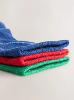 Next - Lot de 3 paires de chaussettes de sport pour l'école enrichies en coton matelassées Rouge Vert et Bleu Hot