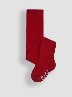 Jojo Maman Bébé Rouge vif - Collant uni en coton riche