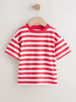 Next Rouge/Blanc - T-shirt Rayure Manches courtes (3mois-7ans) (3mois-7ans) Hot