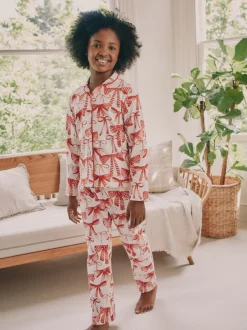 Next Rouge/Blanc Noeud Imprimé - Pyjama boutonné (3-16 ans) Online