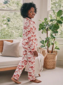 Next Rouge/Blanc Noeud Imprimé - Pyjama boutonné (3-16 ans) Online