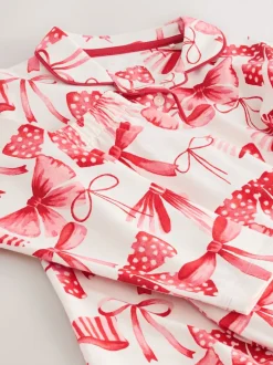 Next Rouge/Blanc Noeud Imprimé - Pyjama boutonné (3-16 ans) Online