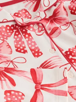 Next Rouge/Blanc Noeud Imprimé - Pyjama boutonné (3-16 ans) Online