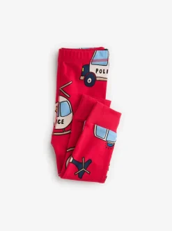 Next - Lot de 3 pyjamas Snuggle courts (9mois-10ans) Rouge/bleu motif véhicules d'urgence