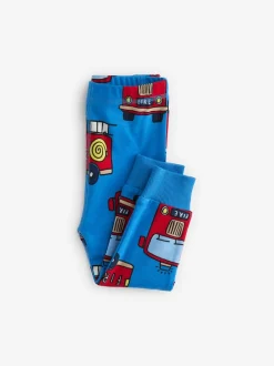 Next - Lot de 3 pyjamas Snuggle courts (9mois-10ans) Rouge/bleu motif véhicules d'urgence