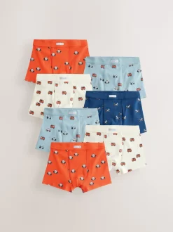 Next Rouge/bleu motif véhicules d'urgence - Boxers 7 Pack (1.5-12ans) Outlet