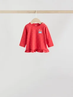 Next - Ensemble haut à manches longues et leggings 6 pièces (0mois-3ans) Rouge/Bleu/Crème Clearance