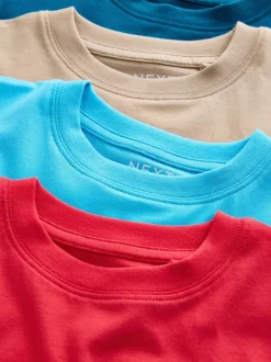 Next - Lot de 4 t-shirts à manches courtes (3-16 ans) Rouge/bleu/marine/neutre Outlet