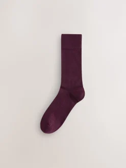 Next - Lot de 7 - Chaussettes riches en coton pour homme Rouge/Gris Outlet