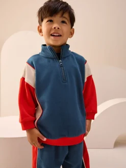 Next Rouge/Marine - Ensemble haut demi-zip et jogging (3mois à7ans) New
