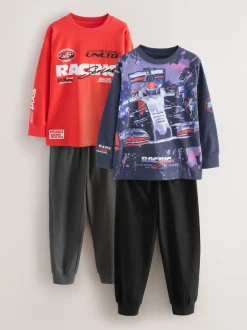 Next - Lot de 2 pyjamas à manches longues (3-16ans) Rouge/Noir Outlet