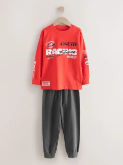 Next - Lot de 2 pyjamas à manches longues (3-16ans) Rouge/Noir Outlet