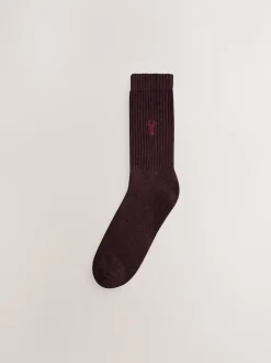 Next Rouge/Orange/Bleu - Lot de chaussettes épaisses brodées 10 Discount