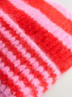 Next Rouge/Rose - Bonnet en maille à rayures Online
