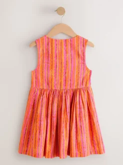 Next Rouge/rose rayé - Robe boutonnée à Manches courtes Rayure (3-16ans) Hot