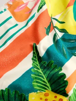 Next Rouge/Vert Tropical - Bas de bikini Whipstitch à jambe haute Sale