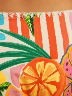 Next Rouge/Vert Tropical - Bas de bikini Whipstitch à jambe haute Sale