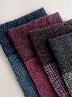 Next - Modal Signature Chaussettes 4 Lot Rouge/vert/bleu à chevrons Hot