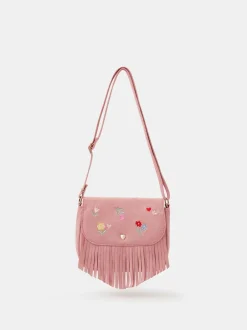 Angels By Accessorize Sac à bandoulière Fille Fleuri Brodé à franges Sale