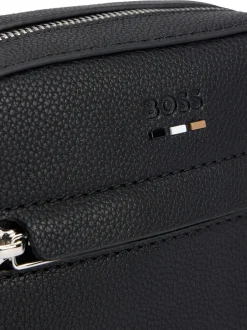 BOSS Sac reporter en cuir grainé en fausse fourrure