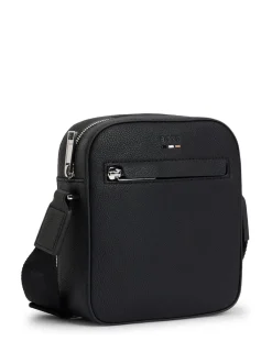 BOSS Sac reporter en cuir grainé en fausse fourrure