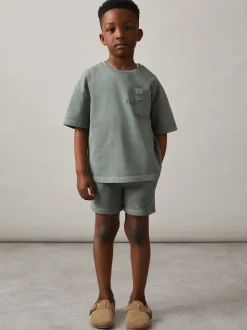 Reiss Sauge délavée - Short Perry en coton brodé Outlet