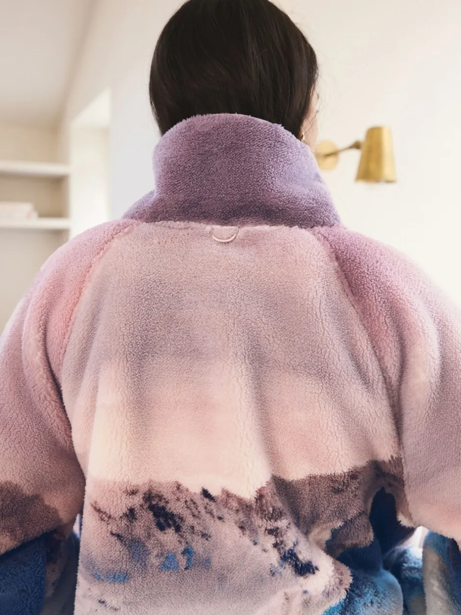 Next Scène de montagne rose - Haut en polaire imprimée en peau de mouton Hot