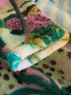 Next Scène tropicale orange - Haut en polaire imprimée en peau de mouton Outlet