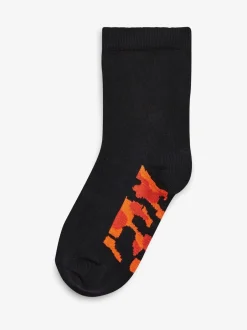 Next - Paquet de chaussettes en coton riche 7 Semelle intérieure noir motif camouflage Best