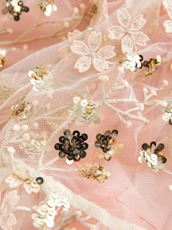 Next Sequinbrodés rose/ou - Peignoir manches longues en maille (4-14ans) Outlet