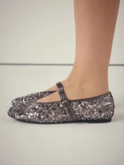Next Sequins en étain - Chaussures Forever Comfort® Mary Jane avec ornements de sequins Sale